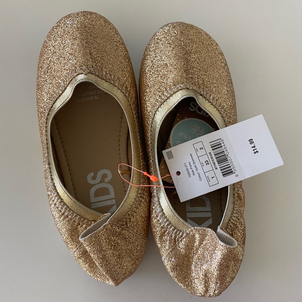 Kids Gold Shimmer Shoes